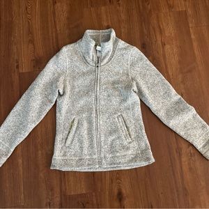 North Face Small Heather Grey Fleece Zip Up Jacket